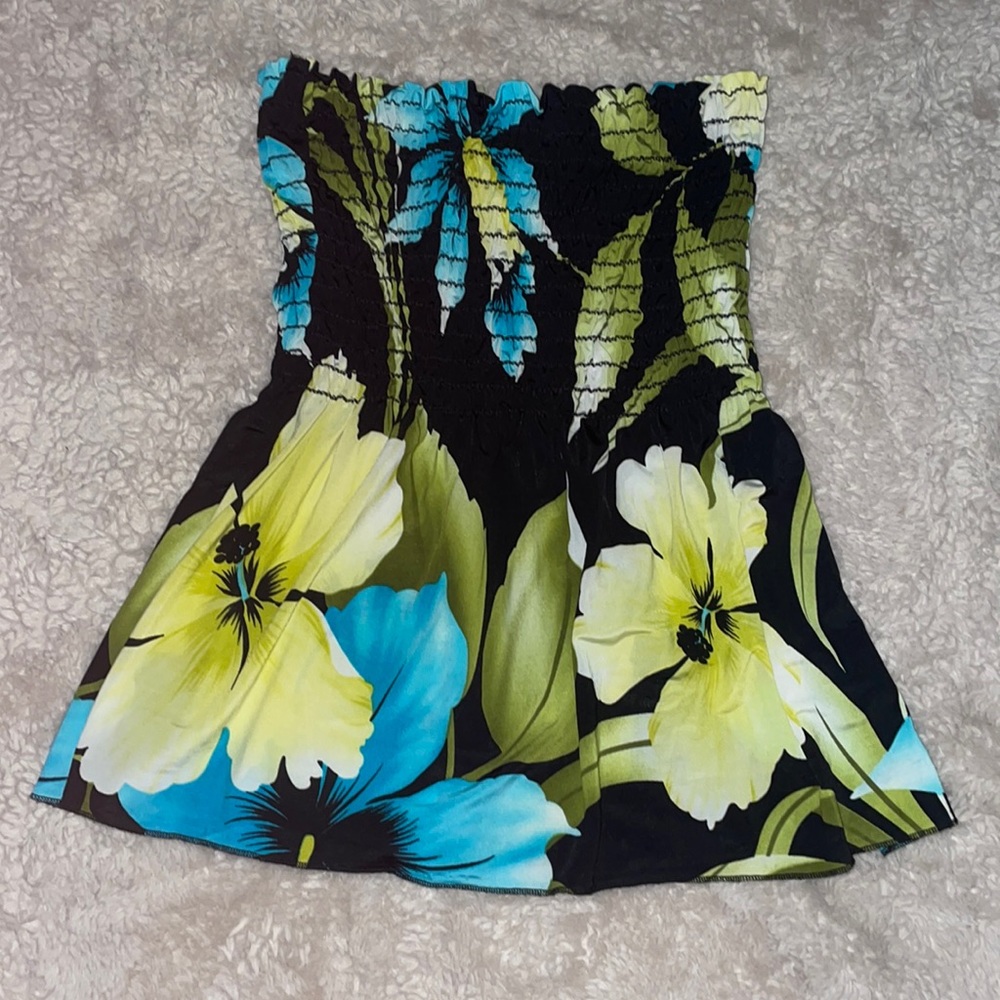 Strapless Floral Top